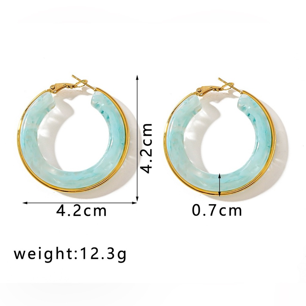 Ocean Swirl Hoops - Picture 4 of 7